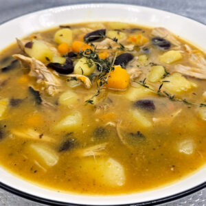 Pumpkin Vegetable Soup with Chicken